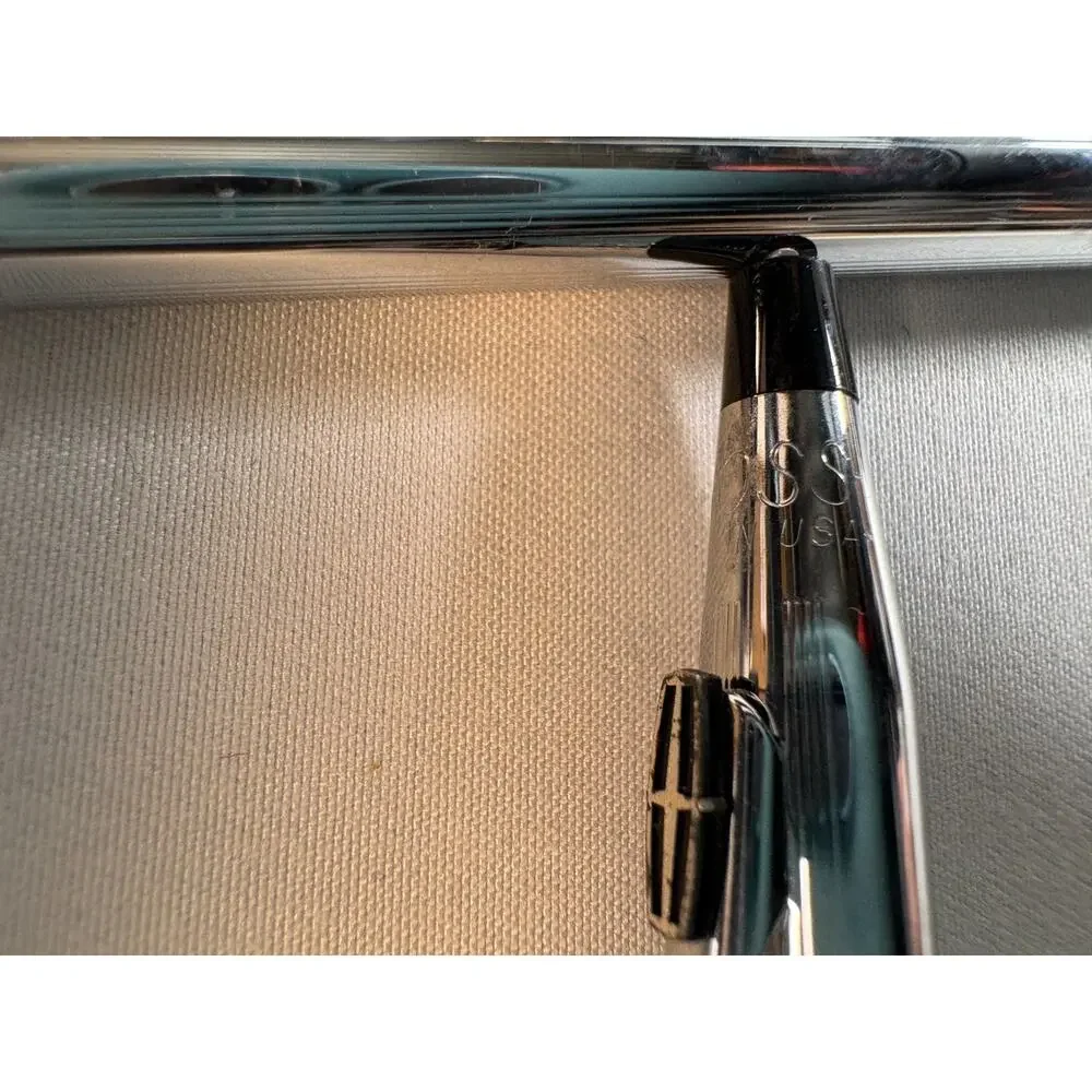 Cross Chrome Ballpoint Pen Mechanical Pencil Set USA Made Vintage